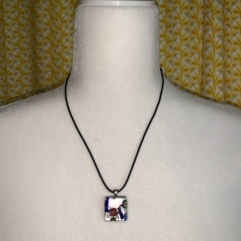 Burano Venetian glass pendant necklace